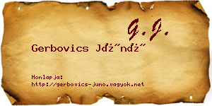 Gerbovics Júnó névjegykártya